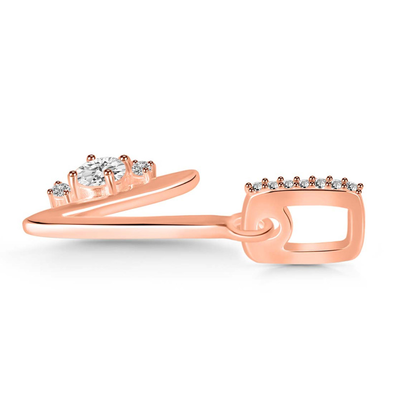 Cubic Zirconia Alphabet V Pendant CUZ-RDA-48.