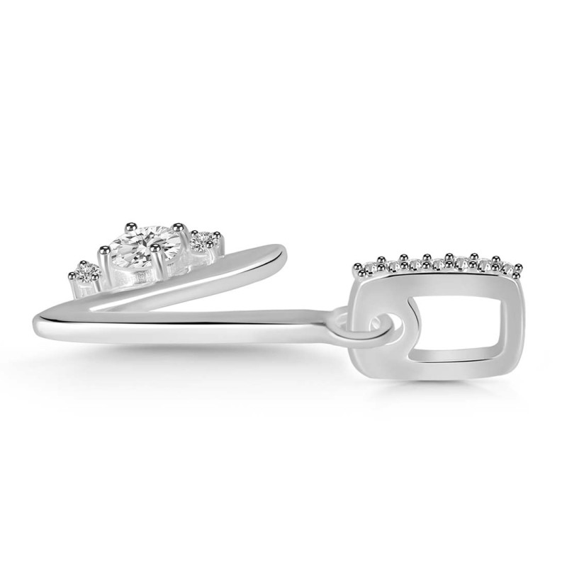 Cubic Zirconia Alphabet V Pendant