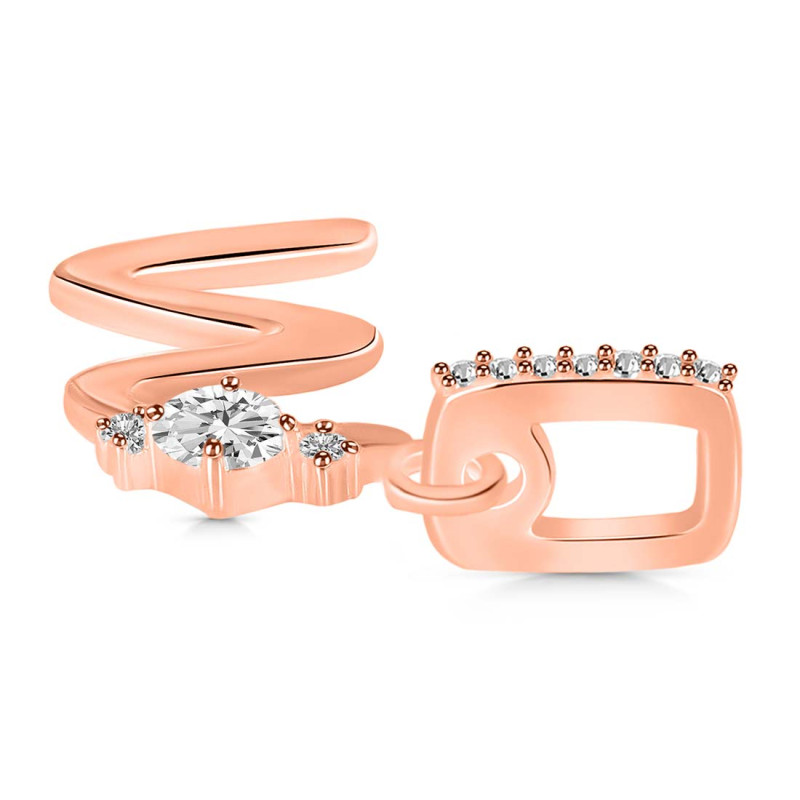 Cubic Zirconia Alphabet W Pendant CUZ-RDA-49.