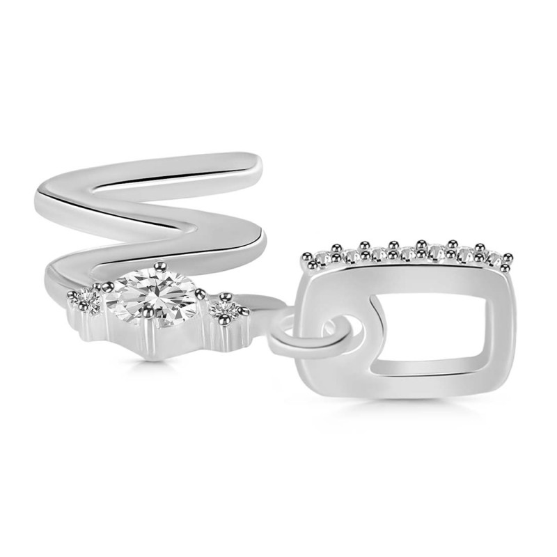 Cubic Zirconia Alphabet W Pendant