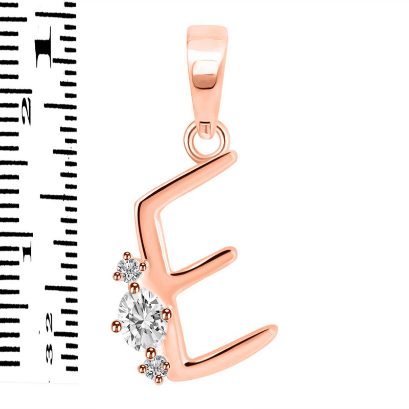 Cubic Zirconia Alphabet E Pendant CUZ-RDA-5.