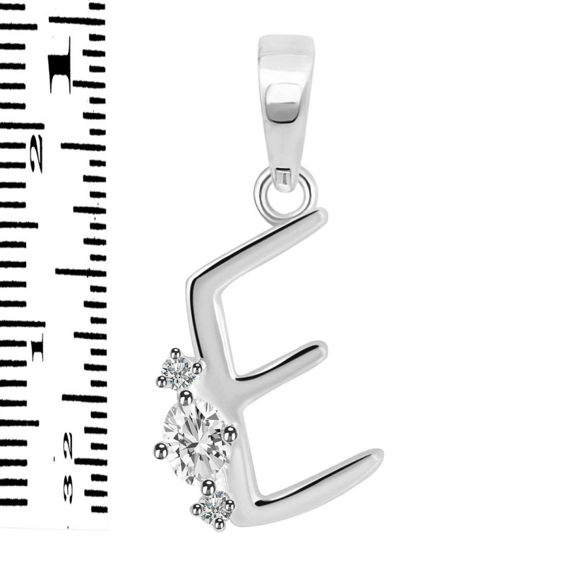 Cubic Zirconia Alphabet E Pendant CUZ-RDA-5.