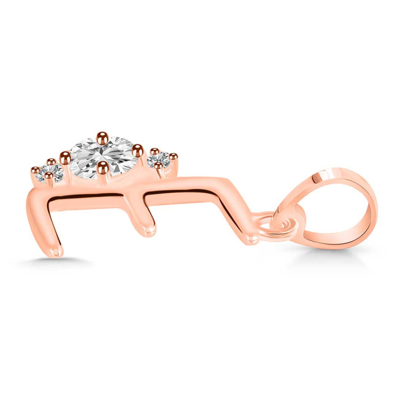 Cubic Zirconia Alphabet E Pendant CUZ-RDA-5.