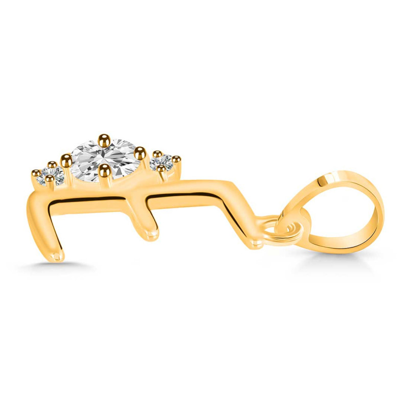 Cubic Zirconia Alphabet E Pendant CUZ-RDA-5.