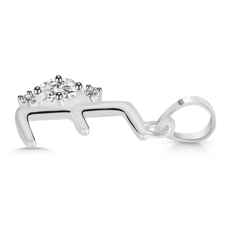 Cubic Zirconia Alphabet E Pendant