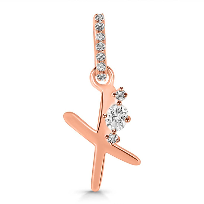 Cubic Zirconia Alphabet X Pendant CUZ-RDA-50.
