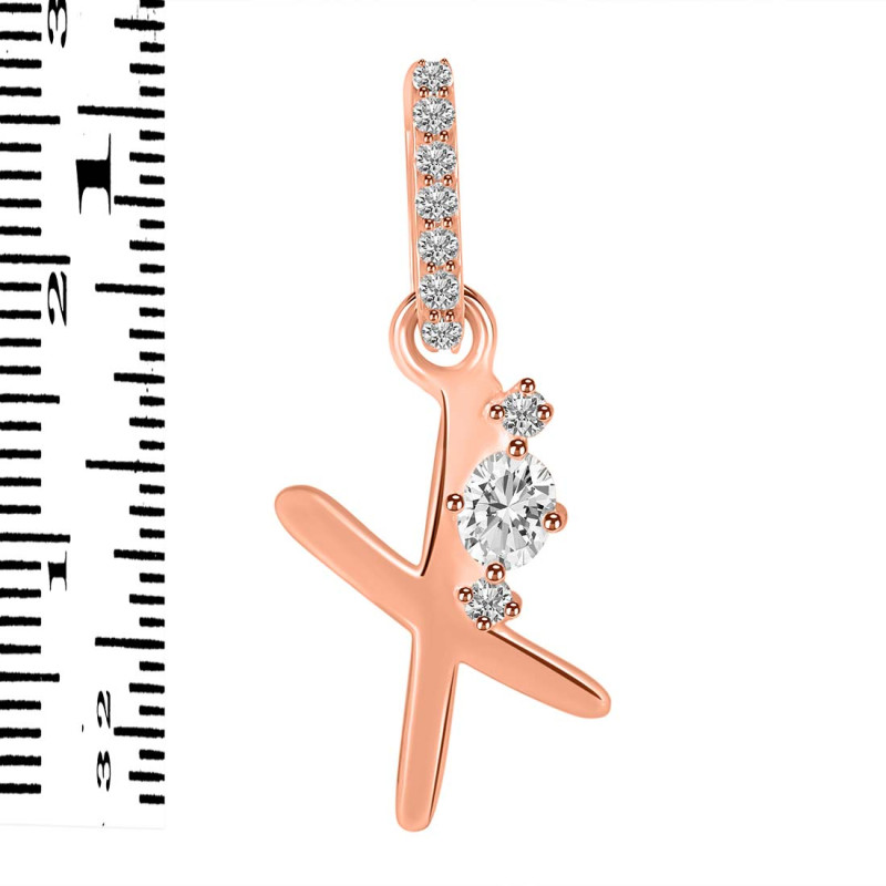 Cubic Zirconia Alphabet X Pendant CUZ-RDA-50.