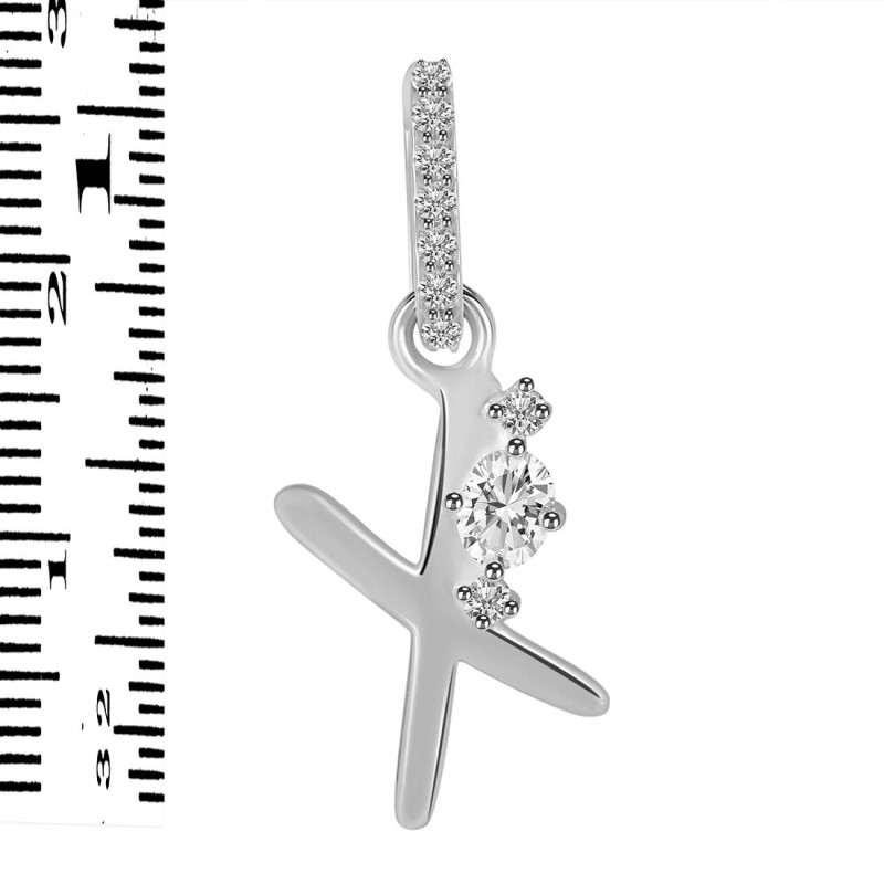 Cubic Zirconia Alphabet X Pendant CUZ-RDA-50.