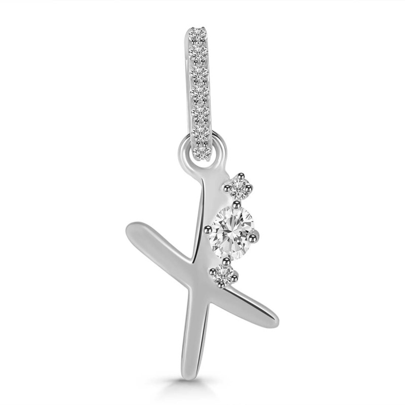 Cubic Zirconia Alphabet X Pendant CUZ-RDA-50.