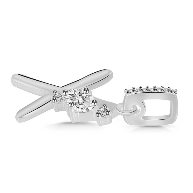 Cubic Zirconia Alphabet X Pendant