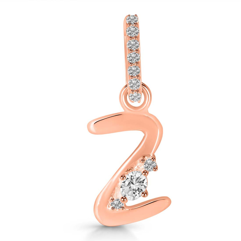 Cubic Zirconia Alphabet Z Pendant CUZ-RDA-52.