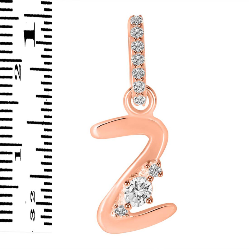 Cubic Zirconia Alphabet Z Pendant CUZ-RDA-52.
