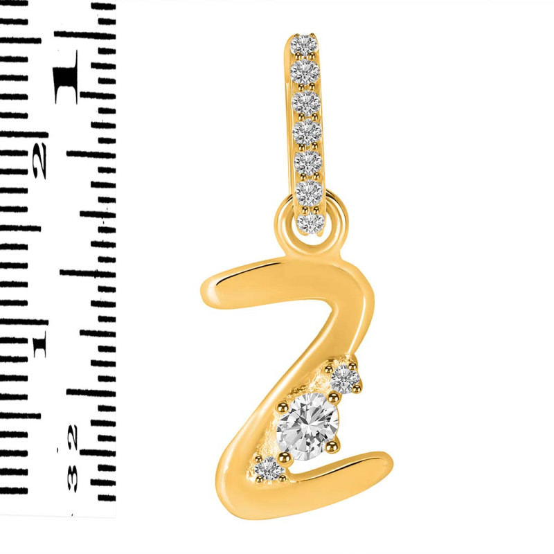 Cubic Zirconia Alphabet Z Pendant CUZ-RDA-52.