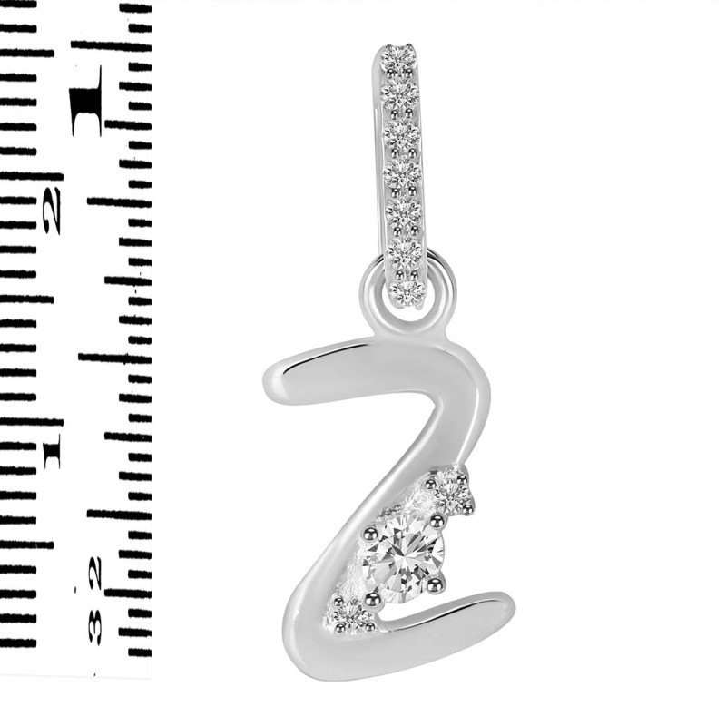 Cubic Zirconia Alphabet Z Pendant CUZ-RDA-52.