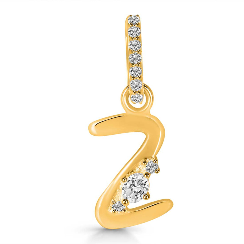 Cubic Zirconia Alphabet Z Pendant CUZ-RDA-52.