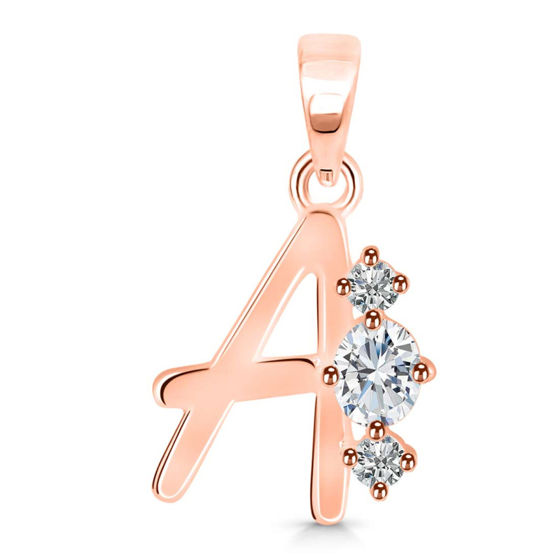 Cubic Zirconia Alphabet A Pendant CUZ-RDA-53.