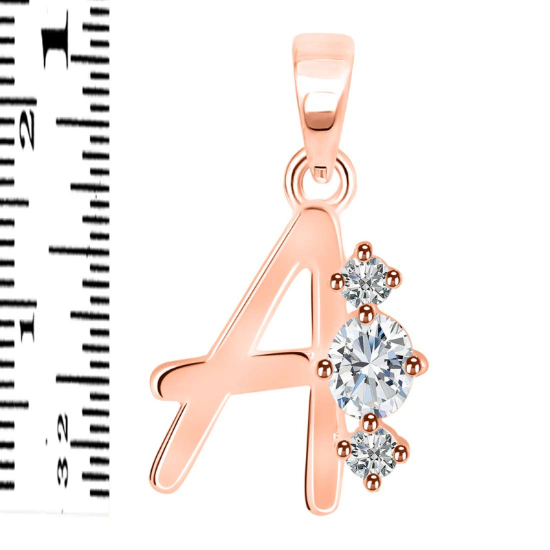 Cubic Zirconia Alphabet A Pendant CUZ-RDA-53.