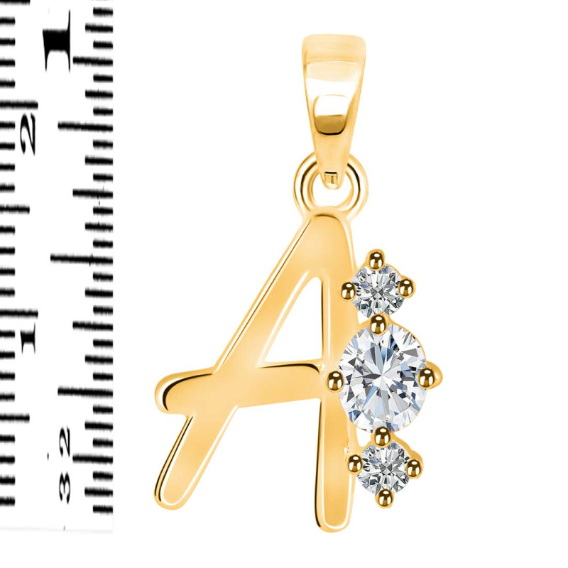 Cubic Zirconia Alphabet A Pendant CUZ-RDA-53.