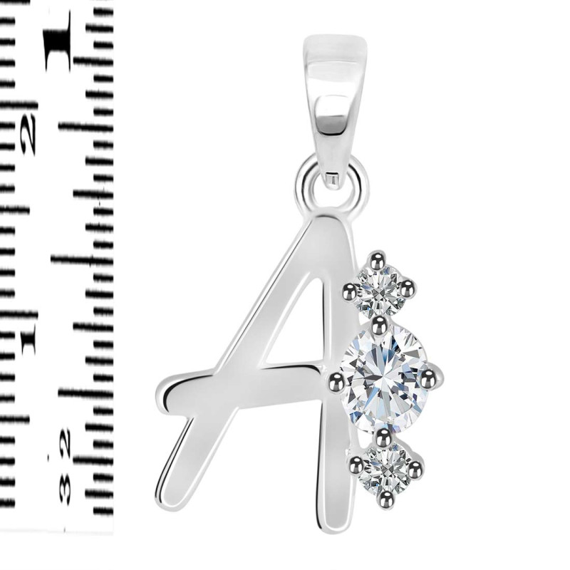 Cubic Zirconia Alphabet A Pendant CUZ-RDA-53.