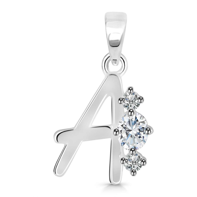 Cubic Zirconia Alphabet A Pendant CUZ-RDA-53.