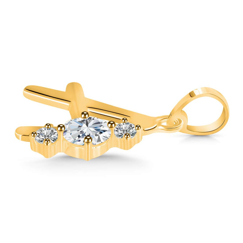 Cubic Zirconia Alphabet A Pendant CUZ-RDA-53.