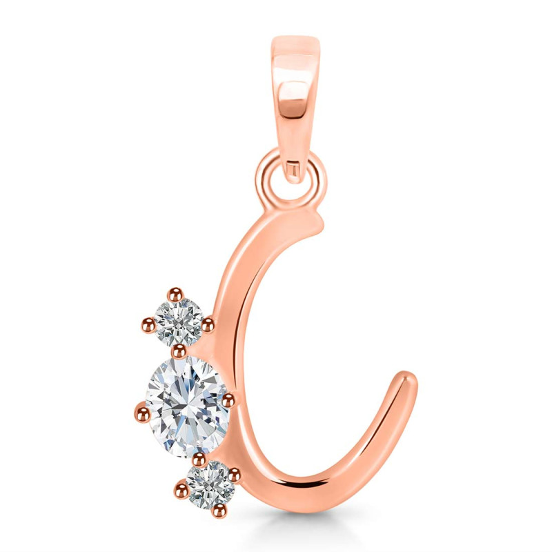 Cubic Zirconia Alphabet C Pendant CUZ-RDA-55.