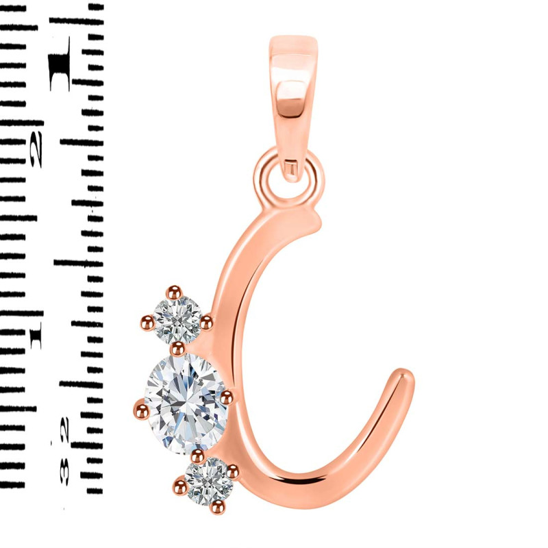 Cubic Zirconia Alphabet C Pendant CUZ-RDA-55.