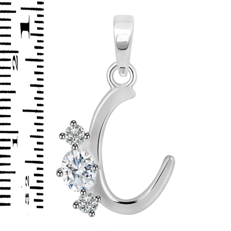 Cubic Zirconia Alphabet C Pendant CUZ-RDA-55.