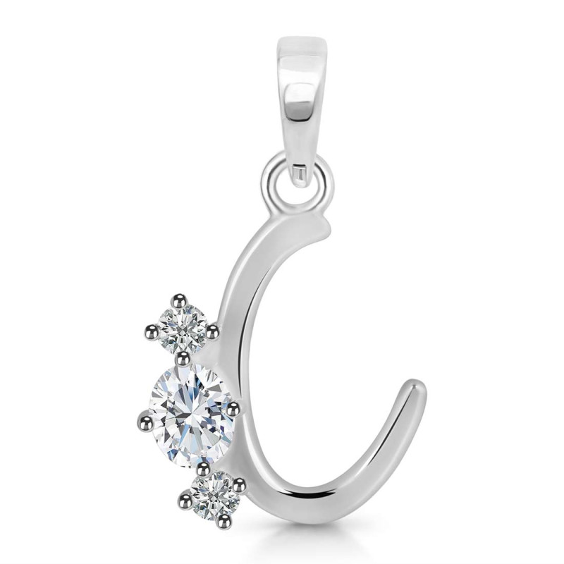 Cubic Zirconia Alphabet C Pendant CUZ-RDA-55.