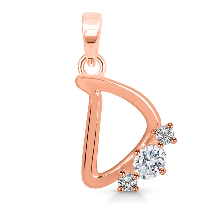 Cubic Zirconia Alphabet D Pendant CUZ-RDA-56.