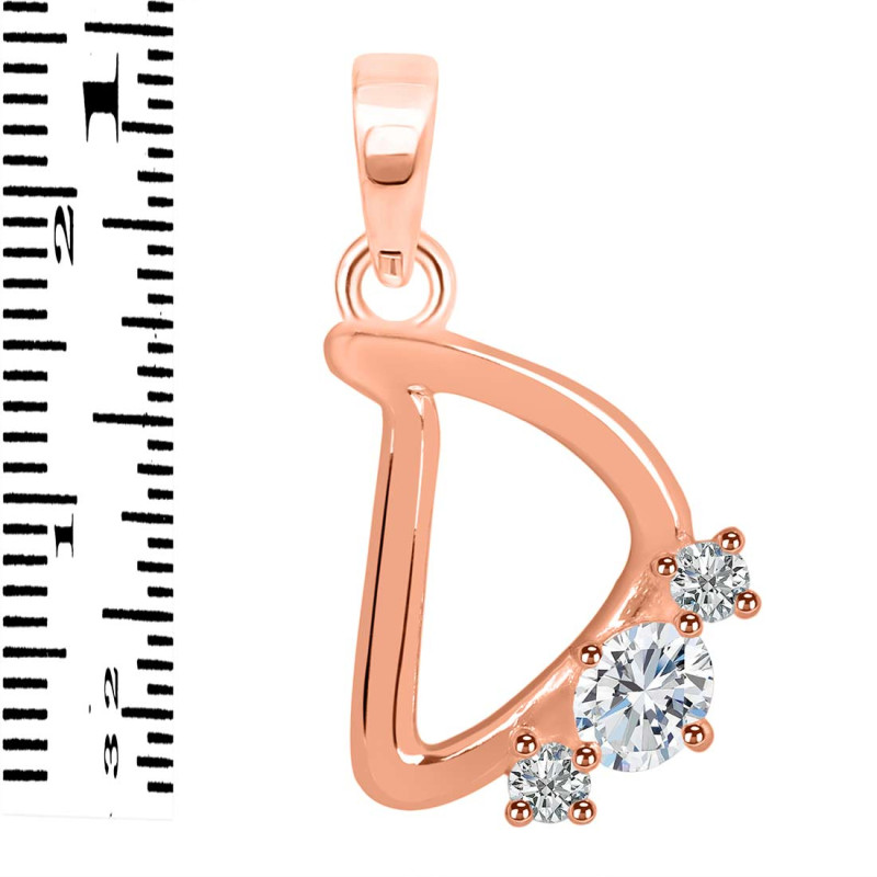 Cubic Zirconia Alphabet D Pendant CUZ-RDA-56.