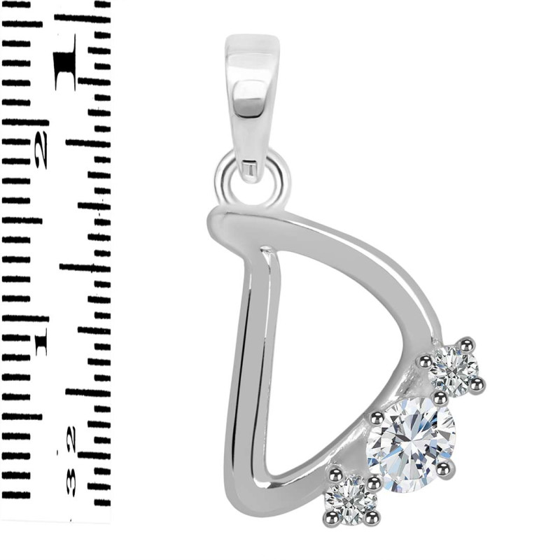 Cubic Zirconia Alphabet D Pendant CUZ-RDA-56.