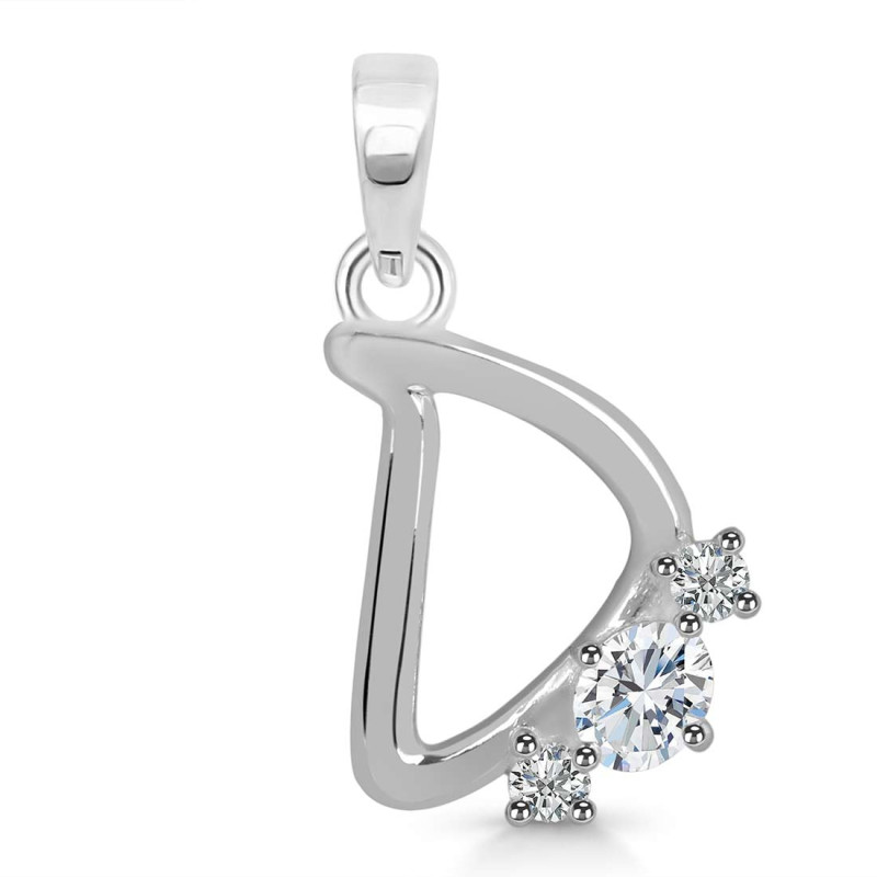 Cubic Zirconia Alphabet D Pendant CUZ-RDA-56.