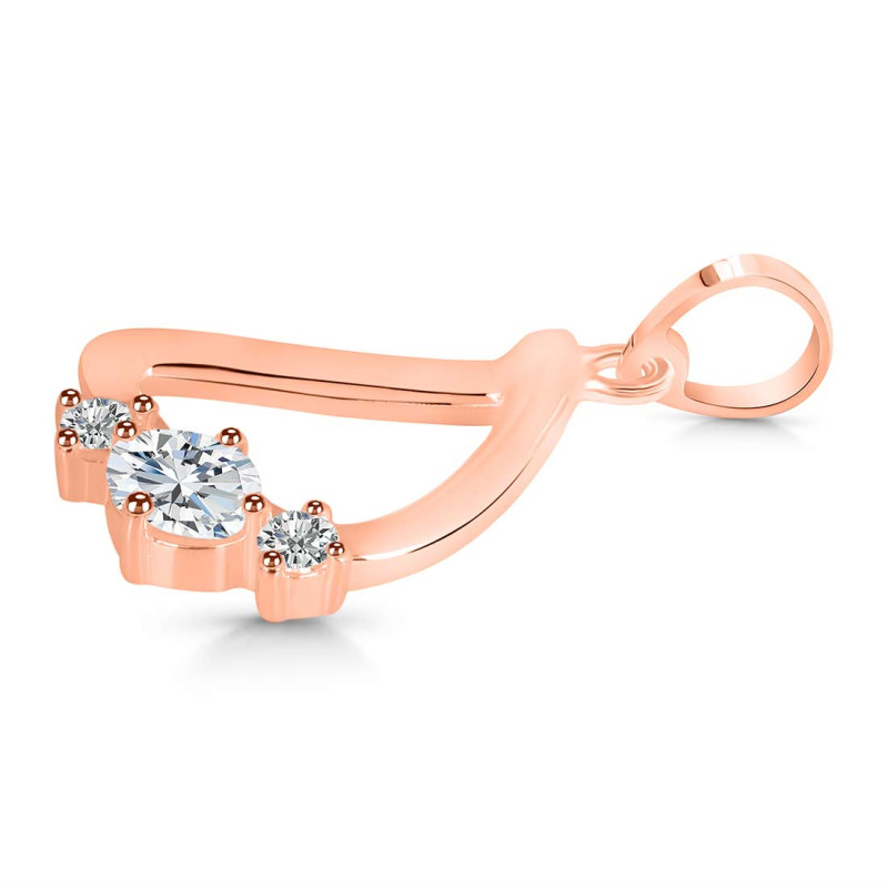 Cubic Zirconia Alphabet D Pendant CUZ-RDA-56.