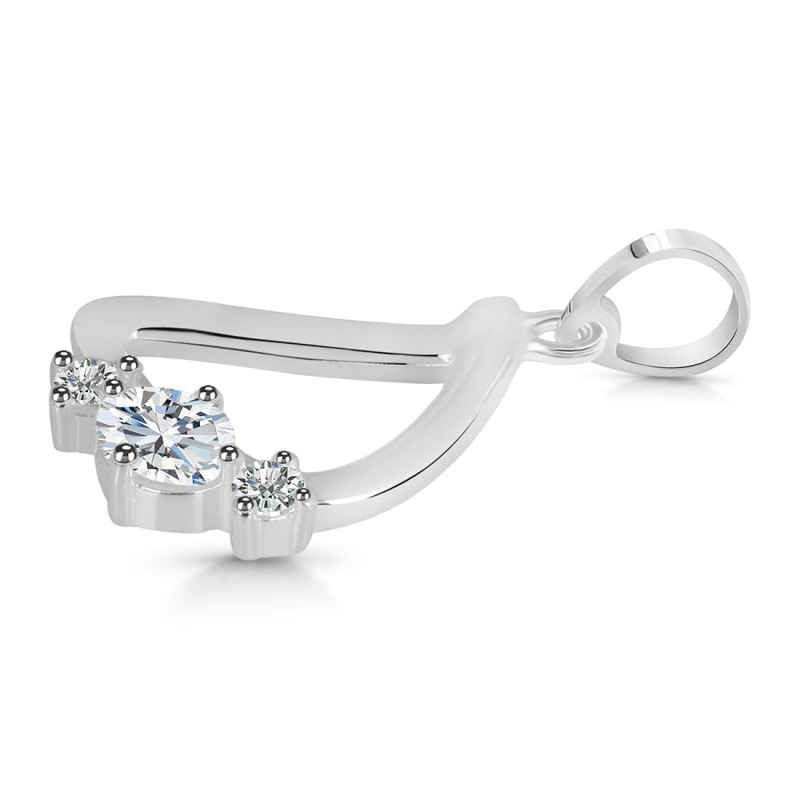 Cubic Zirconia Alphabet D Pendant