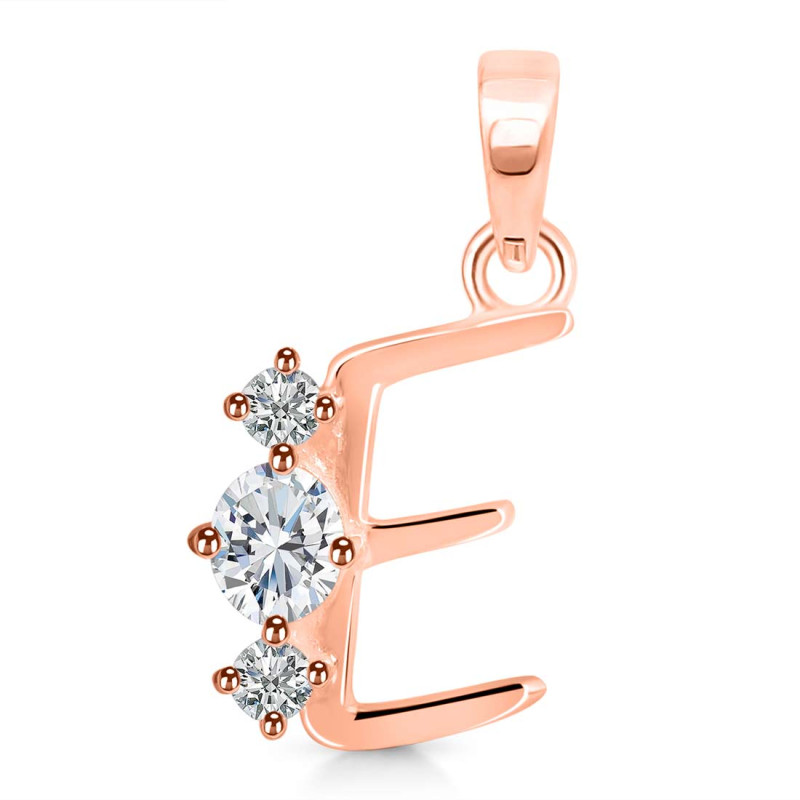 Cubic Zirconia Alphabet E Pendant CUZ-RDA-57.