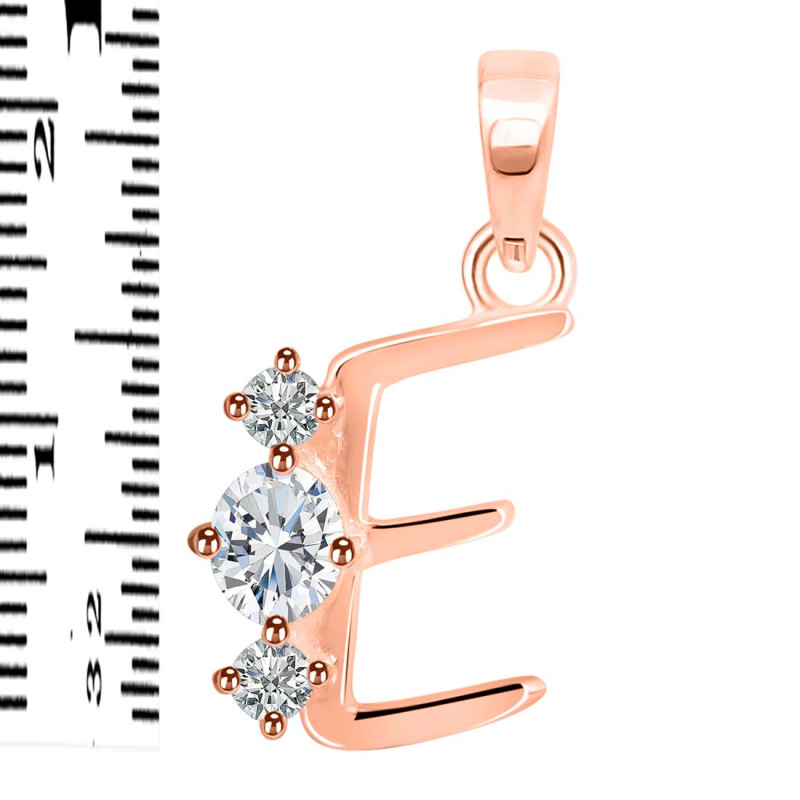 Cubic Zirconia Alphabet E Pendant CUZ-RDA-57.