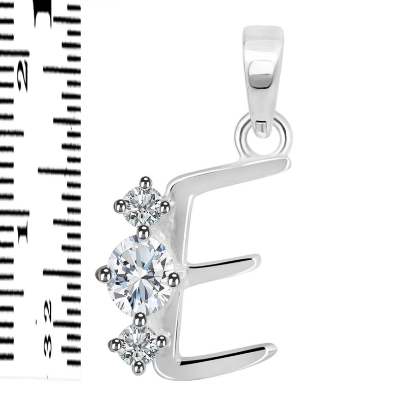 Cubic Zirconia Alphabet E Pendant CUZ-RDA-57.