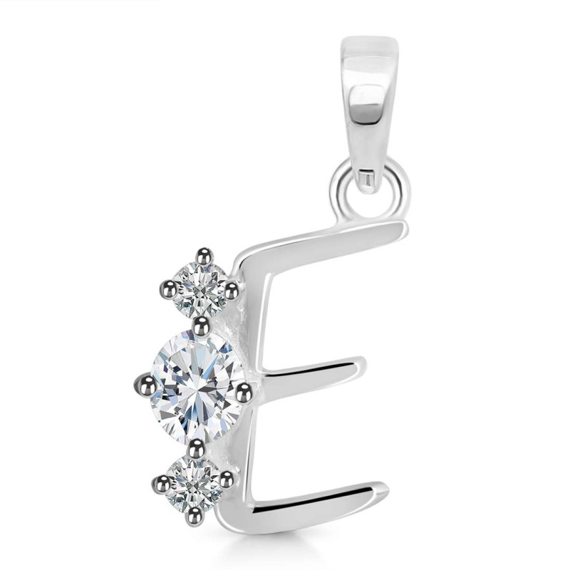 Cubic Zirconia Alphabet E Pendant CUZ-RDA-57.