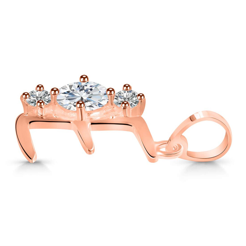 Cubic Zirconia Alphabet E Pendant CUZ-RDA-57.