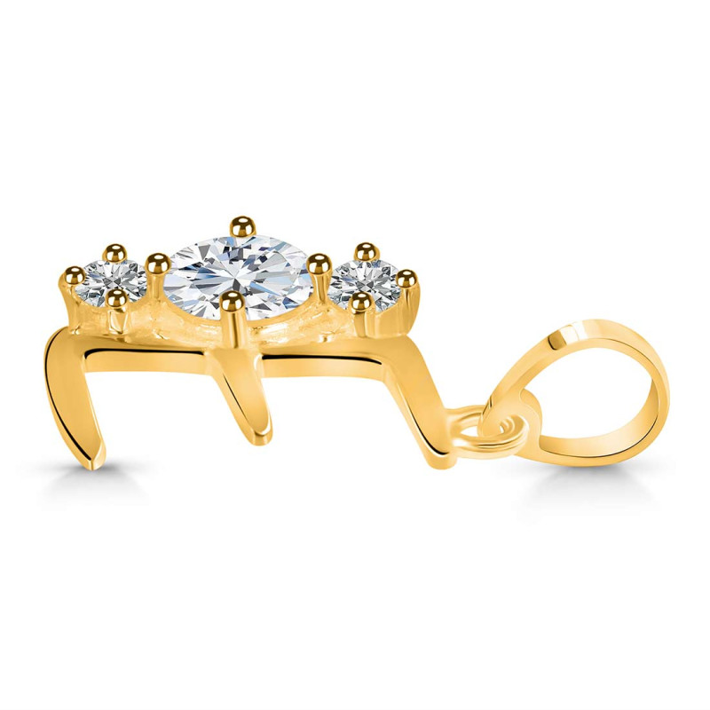 Cubic Zirconia Alphabet E Pendant CUZ-RDA-57.