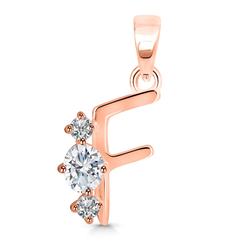 Cubic Zirconia Alphabet F Pendant CUZ-RDA-58.