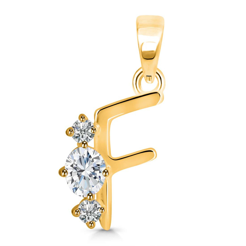 Cubic Zirconia Alphabet F Pendant CUZ-RDA-58.