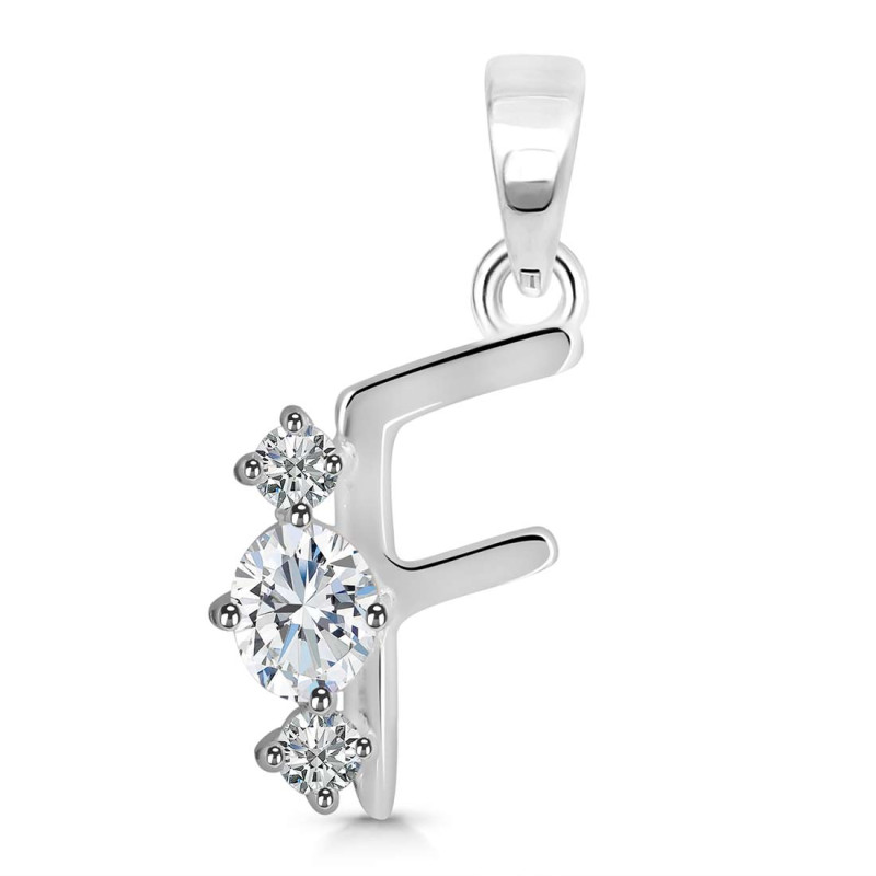 Cubic Zirconia Alphabet F Pendant CUZ-RDA-58.