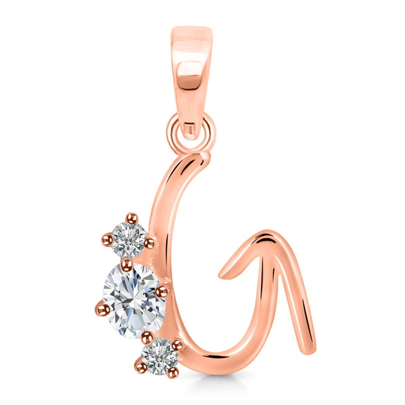 Cubic Zirconia Alphabet G Pendant CUZ-RDA-59.