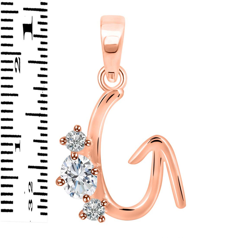 Cubic Zirconia Alphabet G Pendant CUZ-RDA-59.