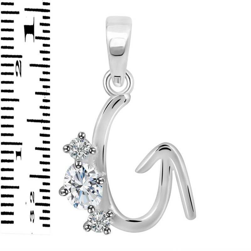 Cubic Zirconia Alphabet G Pendant CUZ-RDA-59.