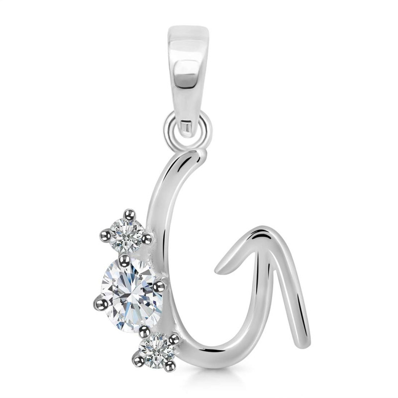 Cubic Zirconia Alphabet G Pendant CUZ-RDA-59.