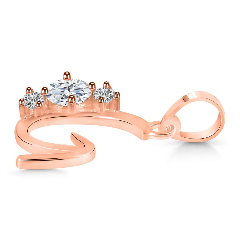 Cubic Zirconia Alphabet G Pendant CUZ-RDA-59.