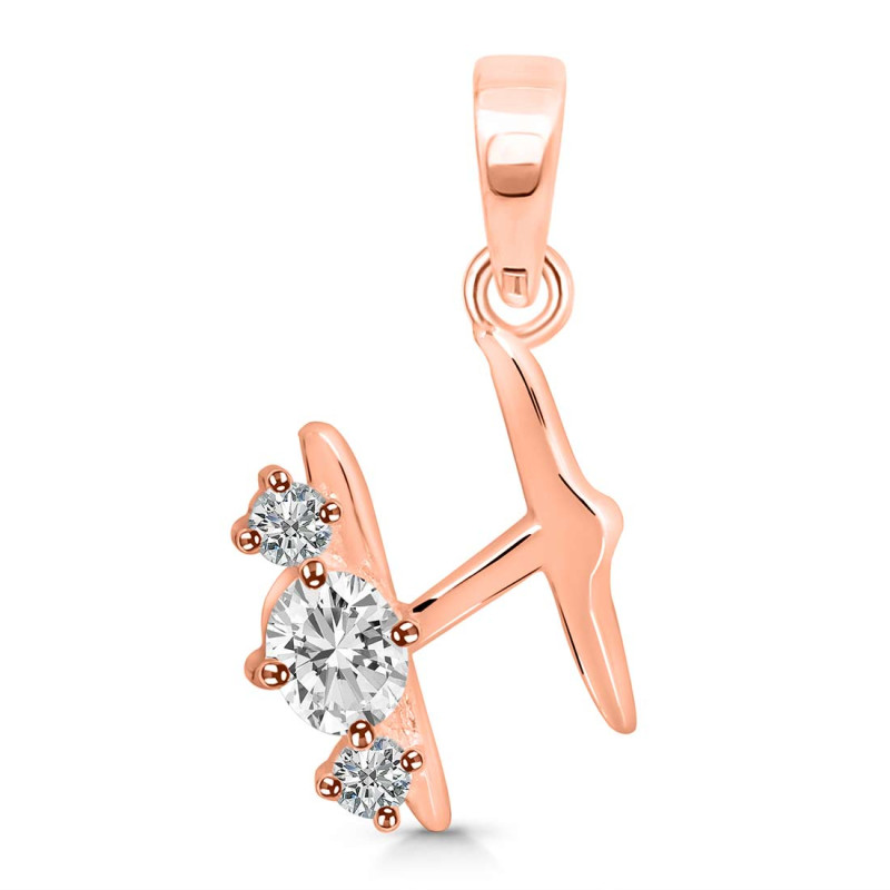 Cubic Zirconia Alphabet H Pendant CUZ-RDA-60.